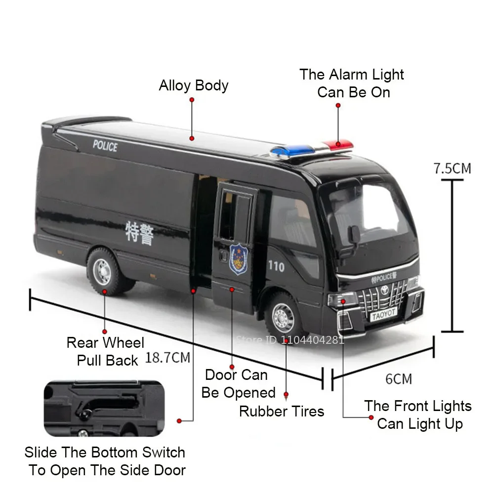 1:32 Scale Police Bus Replica for Collectors 2 1:32 Scale Police Bus Replica for Collectors - Image 2