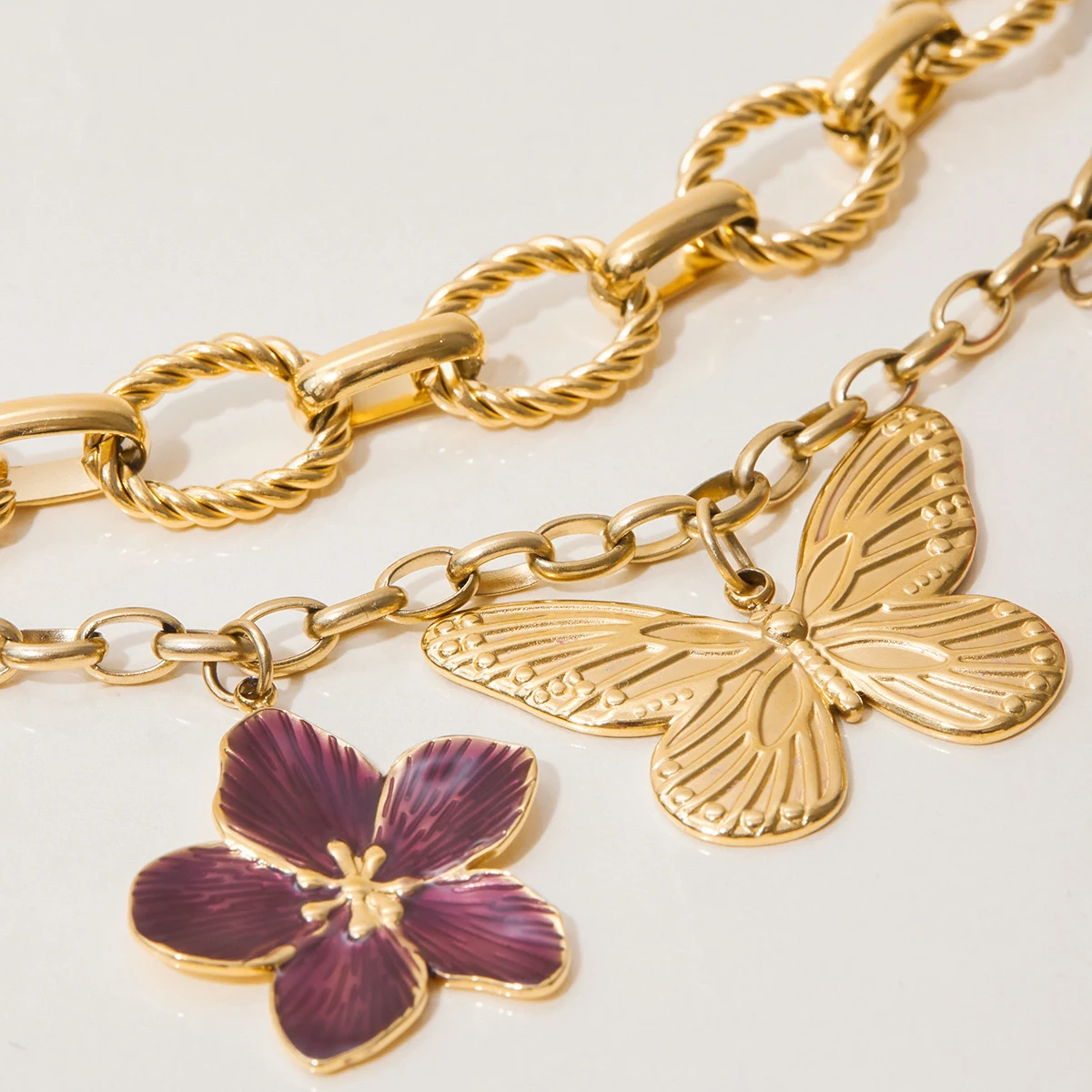 Stainless Steel Butterfly Charm Bracelet 5 Stainless Steel Butterfly Charm Bracelet - Image 5