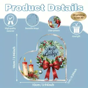 Heart-Shaped Christmas Acrylic Ornament 7 Sc0297d28371e4e9aaae0552ccbf78ad2Y