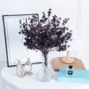 Black Artificial Silk Flower Bouquet with Glass Vase