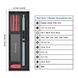 Rechargeable Electric Screwdriver Set 3.7V, 40 Bits 17 Sc03d09f6fd4f4c59ac1695c5bd75a280i