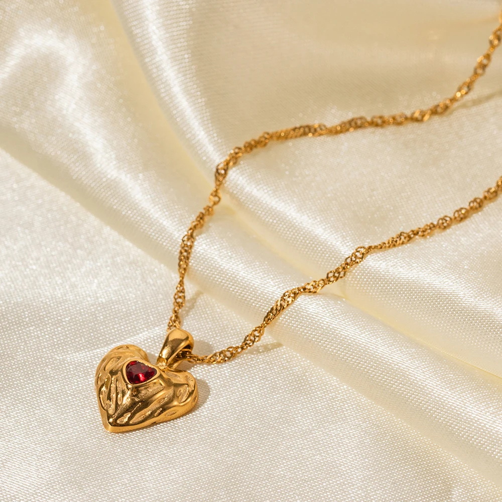 Stainless Steel Heart Necklace Set 5 Stainless Steel Heart Necklace Set - Image 5