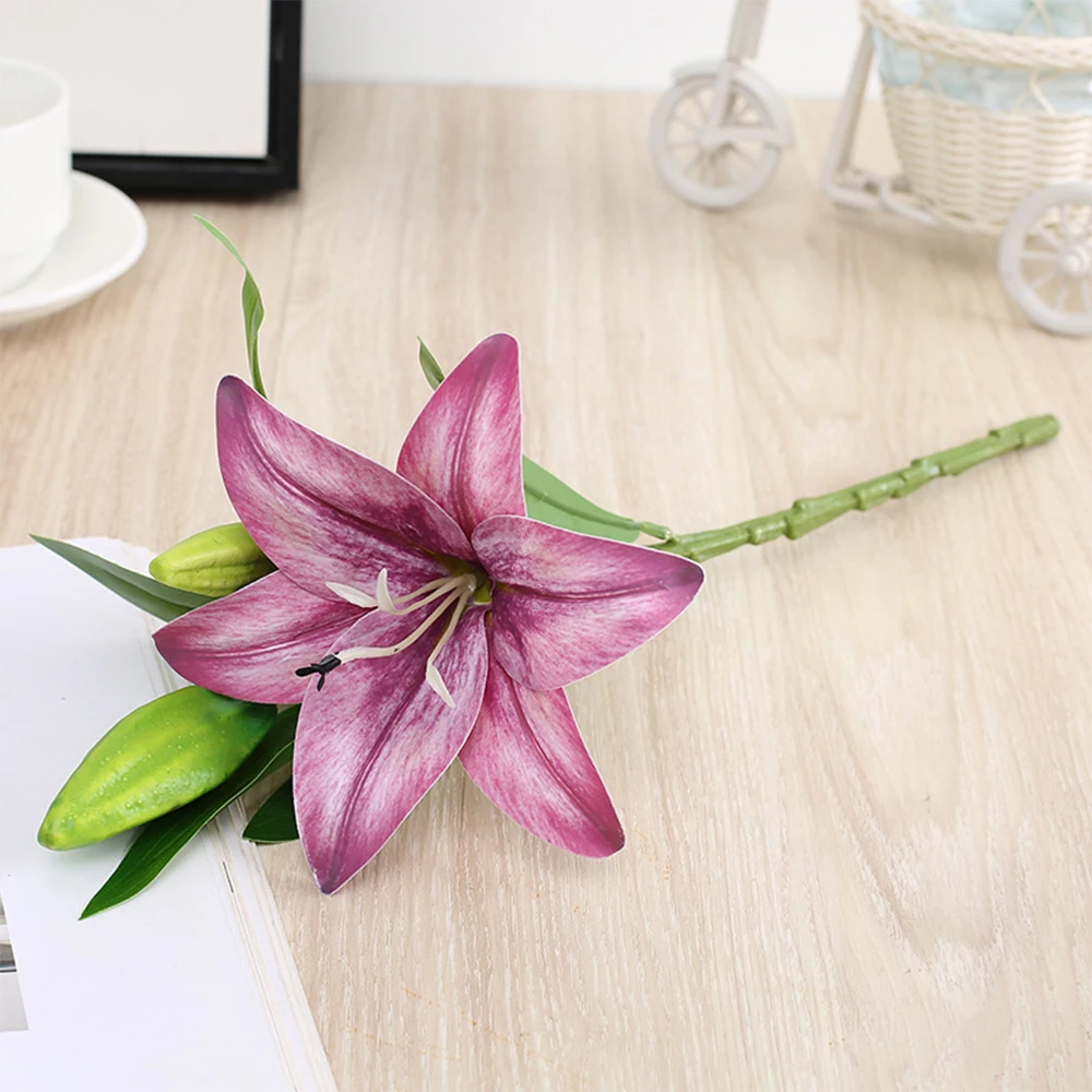 Artificial Lily Branch Decor with 15cm Open Flower 10 Artificial Lily Branch Decor with 15cm Open Flower - Image 10