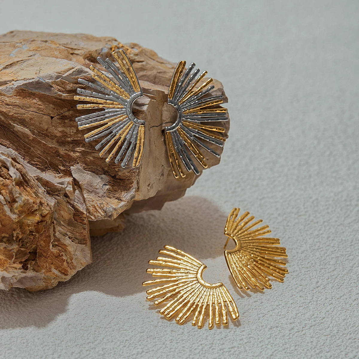 Stainless Steel Sunburst Earrings 5 Stainless Steel Sunburst Earrings - Image 5