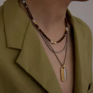 Vintage Gold Stainless Steel Beaded Necklace JDN0112006-S 14 Sc0ebf791f89d4a19a41b2a884c71084a8