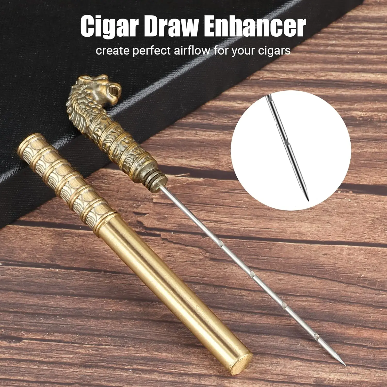 Vintage Stainless Steel Cigar Draw Enhancer with Leopard Design 4 Vintage Stainless Steel Cigar Draw Enhancer with Leopard Design - Image 4