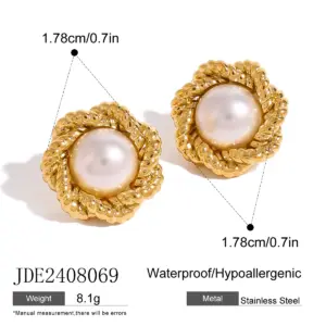 Stainless Steel Pearl Earrings Model JDE2408069 11 Sc12a4758e1e840c4809418bf79e74c4cT 2