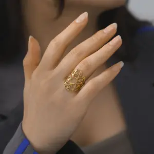 Mystical Geometric Pentagram Ring in Stainless Steel 10 Sc12a6b796e7542dcbc2204d686b229beb