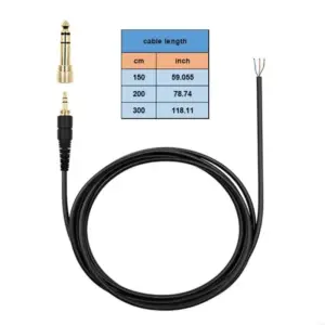 Premium Black 6.5mm Headphone Extension Cable 150/200/300cm 12 Sc1881e54677a41beb0deafd71a6bbdf69