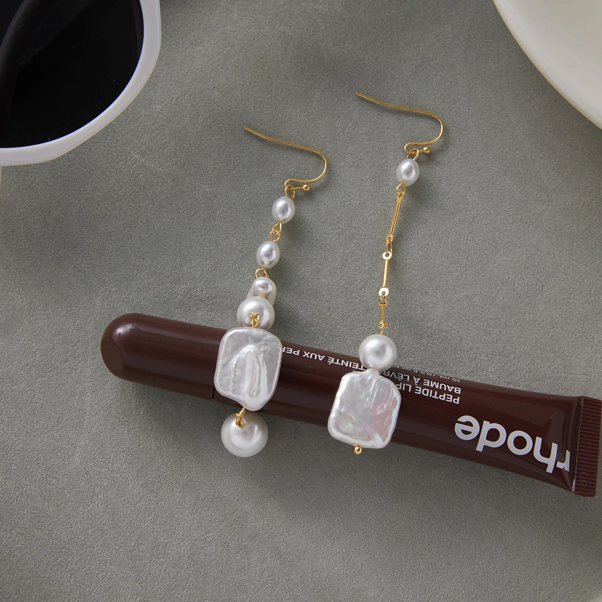 Stainless Steel Freshwater Pearl Drop Earrings 6 Stainless Steel Freshwater Pearl Drop Earrings - Image 6