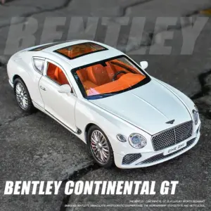 White Bentley Continental GT diecast model 1:24 scale