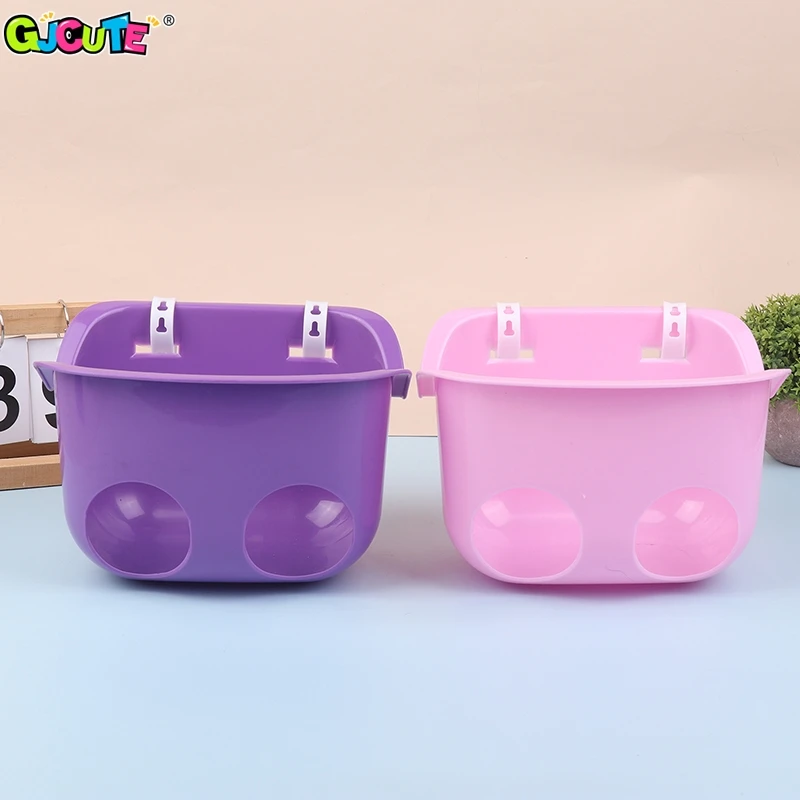 Doll Bike Basket in Pastel Pink and Purple 4 Doll Bike Basket in Pastel Pink and Purple - Image 4