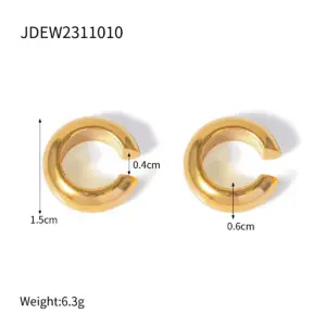 Gold-Tone Stainless Steel Heart Earrings 17 Sc1cf2015e2be4d0dae39d7f9d6b08ca3I