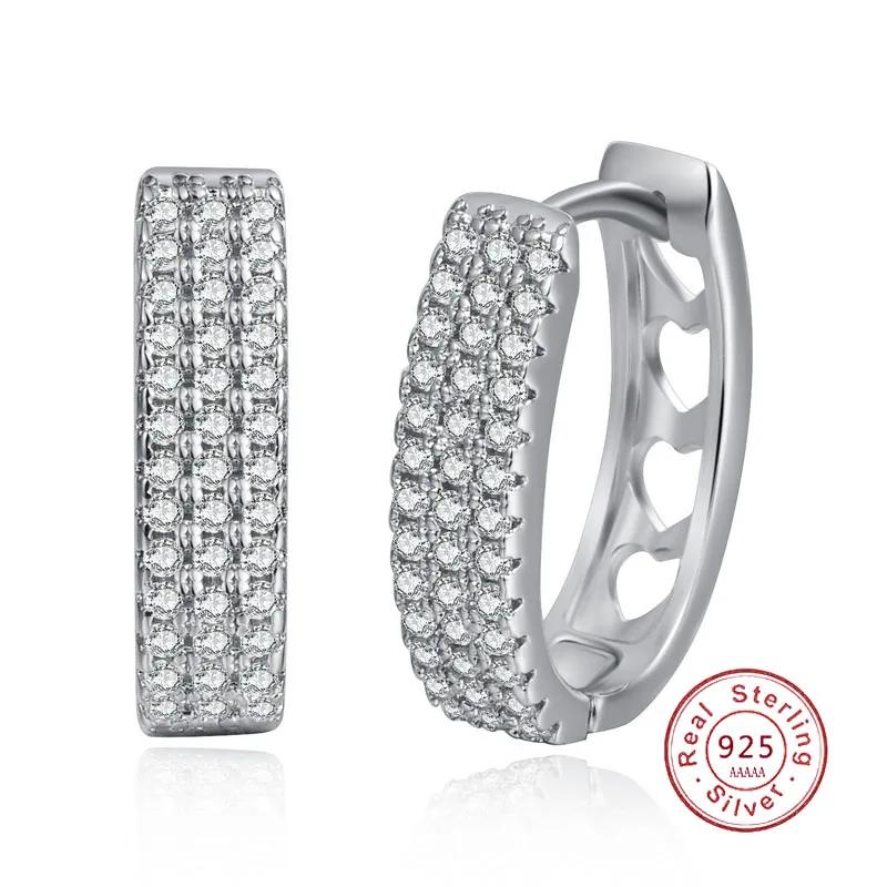 Silver Zircon Hoop Earrings for Women 5 Silver Zircon Hoop Earrings for Women - Image 5