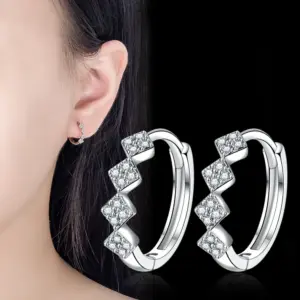 Sterling Silver Rhombic Hoop Earrings for Women 12 Sc21c1332884546adbebe8dfad180575fE