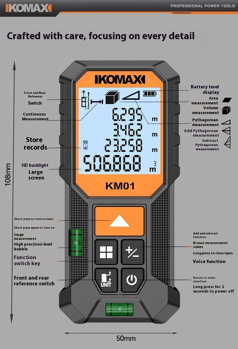 Xiaomi KOMAX Laser Rangefinder 60M Precision Tool 7 Xiaomi KOMAX Laser Rangefinder 60M Precision Tool - Image 7