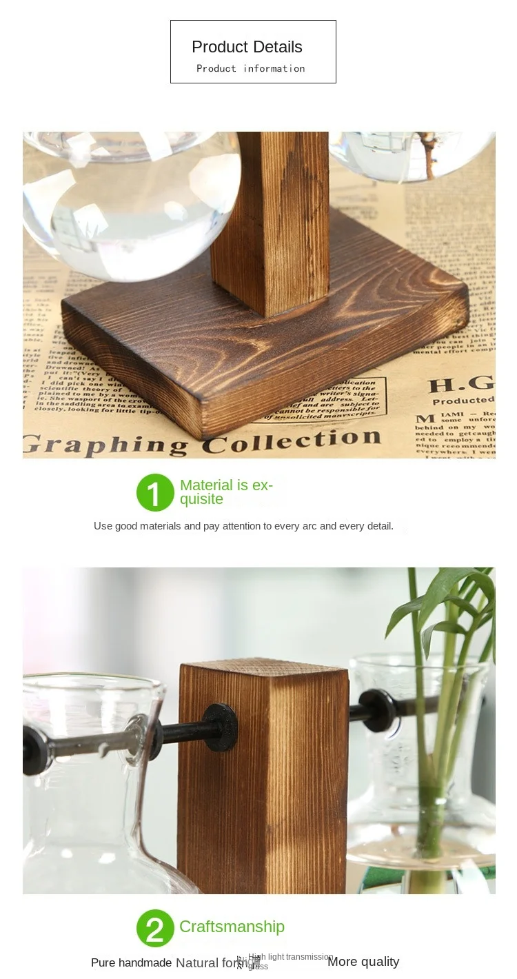 Modern Bamboo and Wood Tabletop Vase Model E123 6 Modern Bamboo and Wood Tabletop Vase Model E123 - Image 6