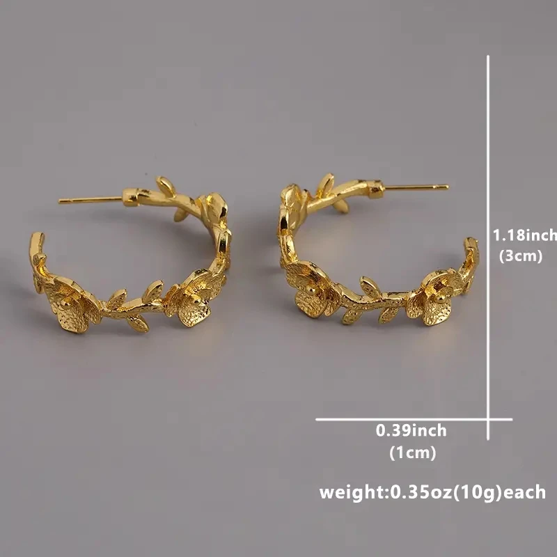 Vintage Floral Drop Earrings in Gold or Silver 3 Vintage Floral Drop Earrings in Gold or Silver - Image 3