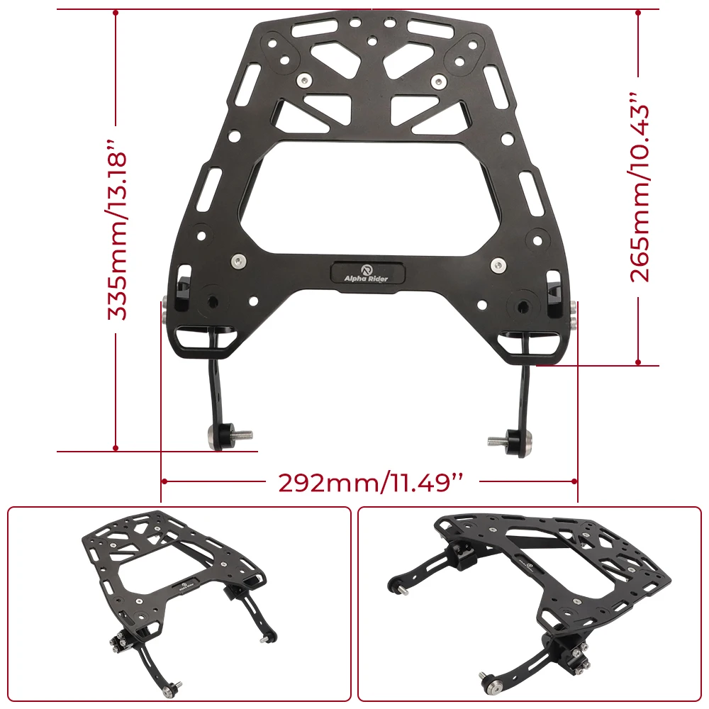 Ducati DesertX Black Aluminum Luggage Rack 4 Ducati DesertX Black Aluminum Luggage Rack - Image 4