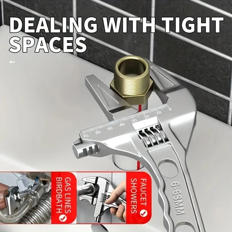 6-70mm Adjustable Plumbing Wrench 4 6-70mm Adjustable Plumbing Wrench - Image 4