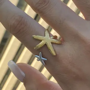 Stainless Steel Ocean Starfish Ring 12 Sc248703fc7a046069dd75d19cbad1f89y