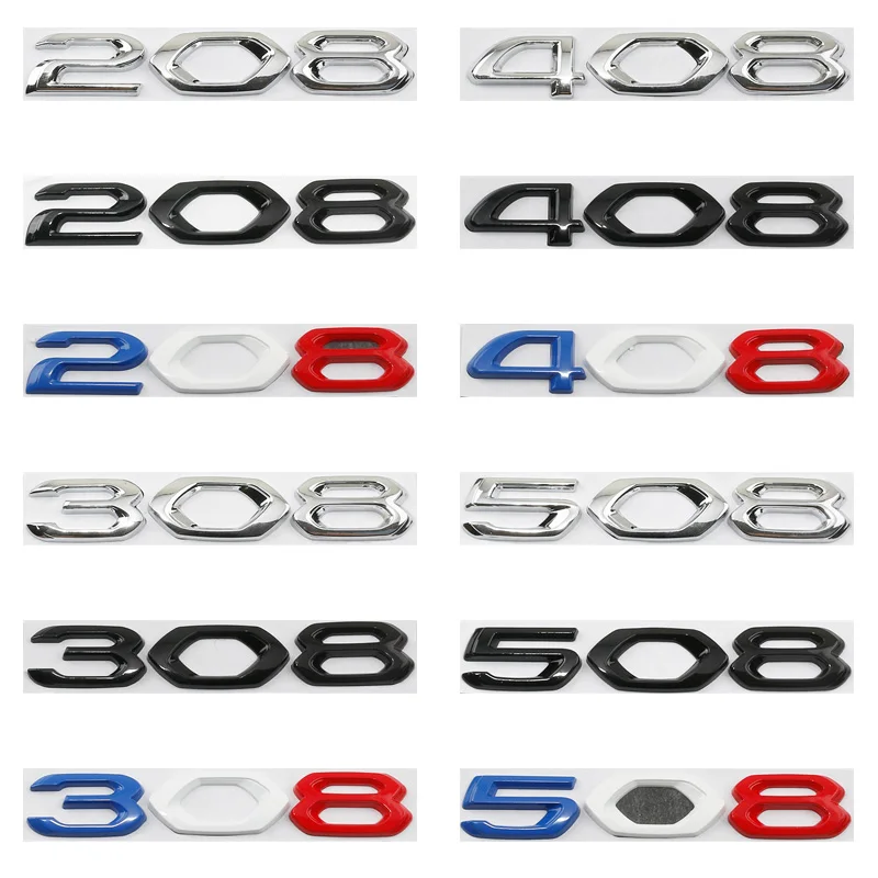 Peugeot Metal Badge Sticker for 208, 308, 408, 508 2 Peugeot Metal Badge Sticker for 208, 308, 408, 508 - Image 2