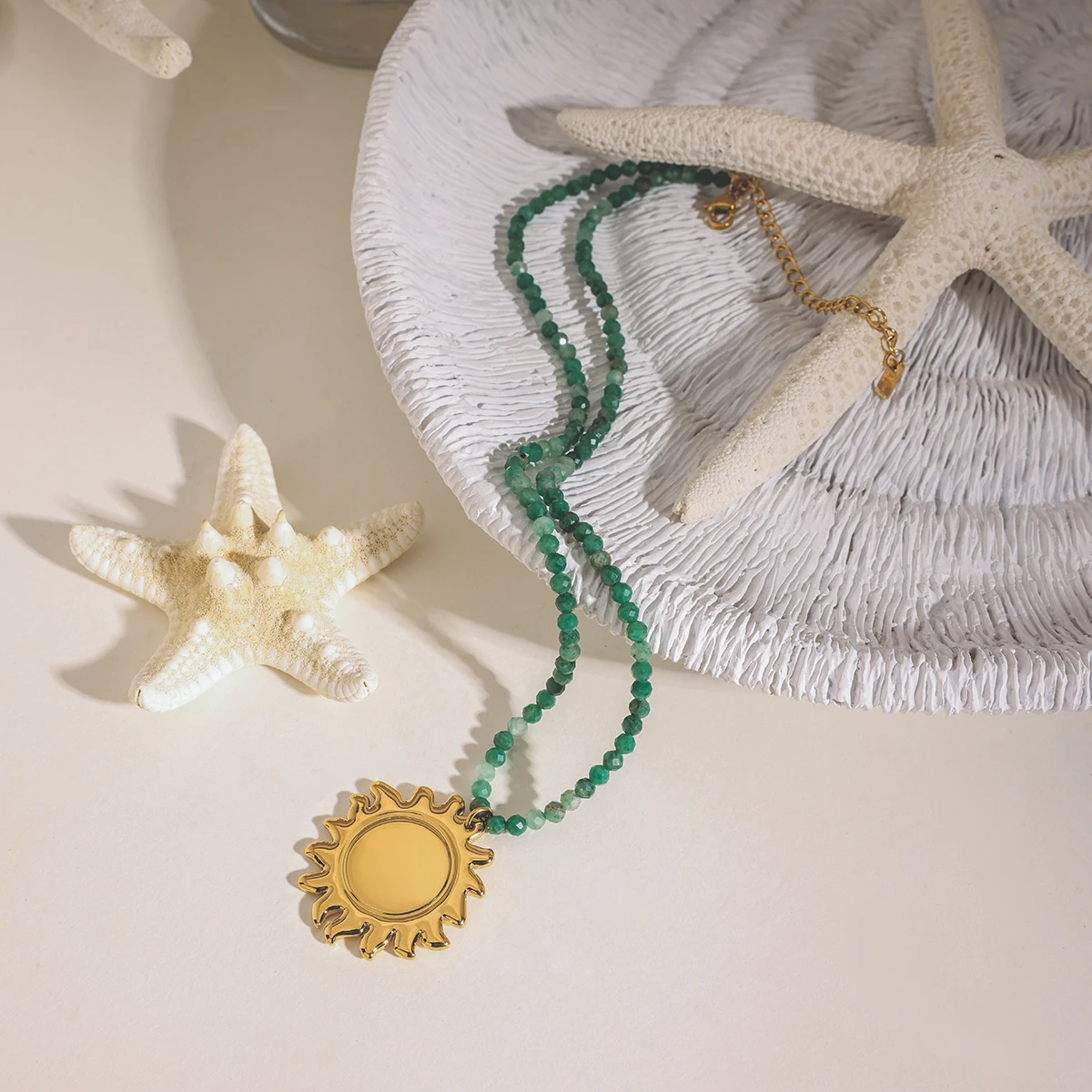 Gold Stainless Steel Sunflower Necklace 6 Gold Stainless Steel Sunflower Necklace - Image 6