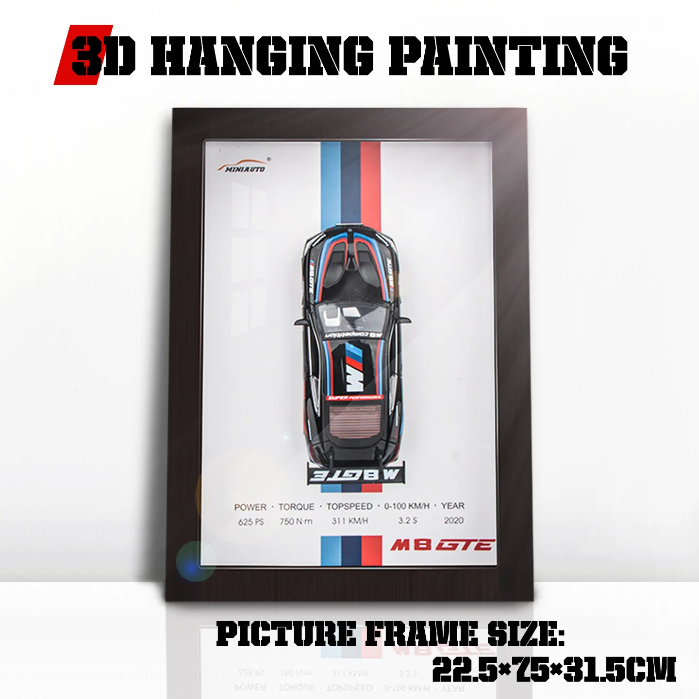 3D Car Wall Art with Dark Wood Frame 8 3D Car Wall Art with Dark Wood Frame - Image 8