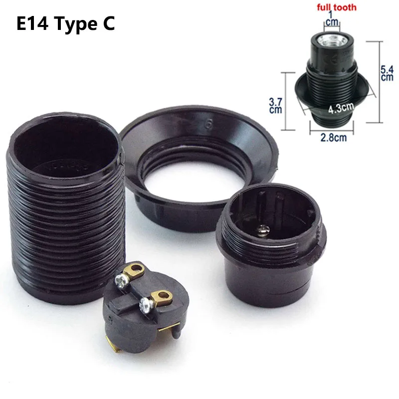 Black E27/E14 Lamp Holder for DIY Lighting 8 Black E27/E14 Lamp Holder for DIY Lighting - Image 8