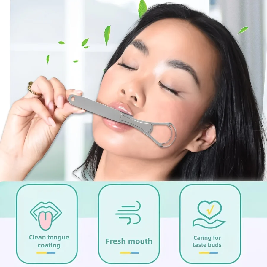 Double-Layer Stainless Steel Tongue Cleaner for Fresh Breath 6 Double-Layer Stainless Steel Tongue Cleaner for Fresh Breath - Image 6
