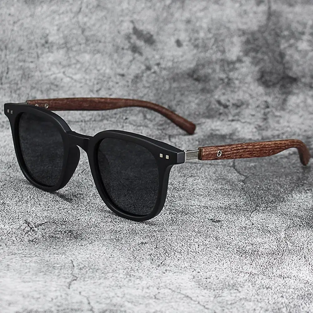 Retro Wood Grain Square Sunglasses for Men Women 10 Retro Wood Grain Square Sunglasses for Men Women - Image 10