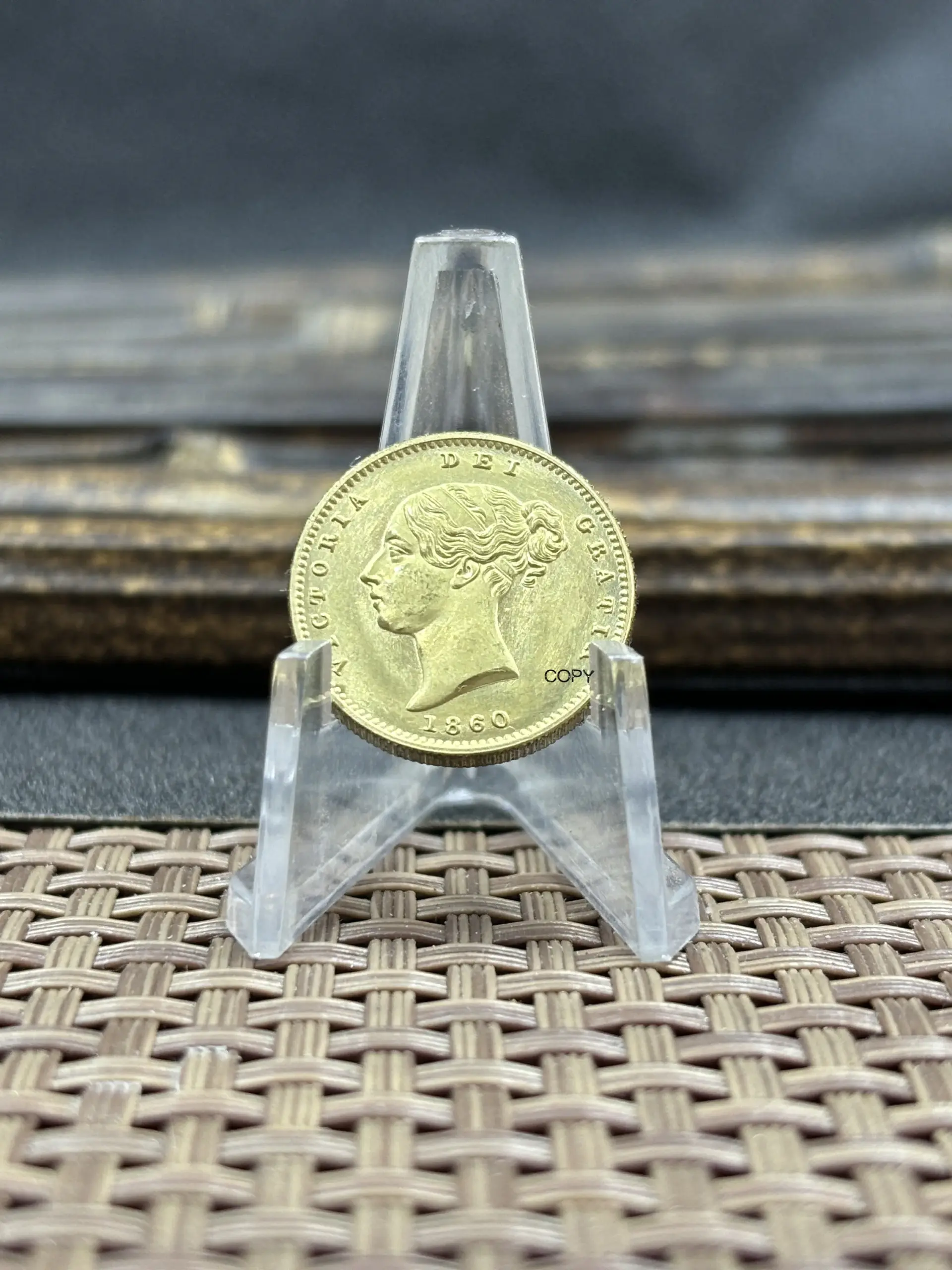 Victorian Brass Coin Replica of Queen Victoria 1860 3 Victorian Brass Coin Replica of Queen Victoria 1860 - Image 3