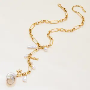 Ocean-Inspired Stainless Steel Necklace with Acrylic Pendant 12 Sc2fc8b3ff4e04a509e119e8b61ce15324