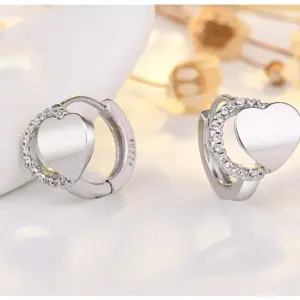 Heart-Shaped Silver Hoop Earrings with Zircon Stones 7 Sc2ff7529ba334ddbb262b9ebd3894ea1B