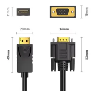 ENVISAOC 1.8m DP to VGA Adapter Cable 11 Sc300f209e7634e92b65a04dbd88a88620