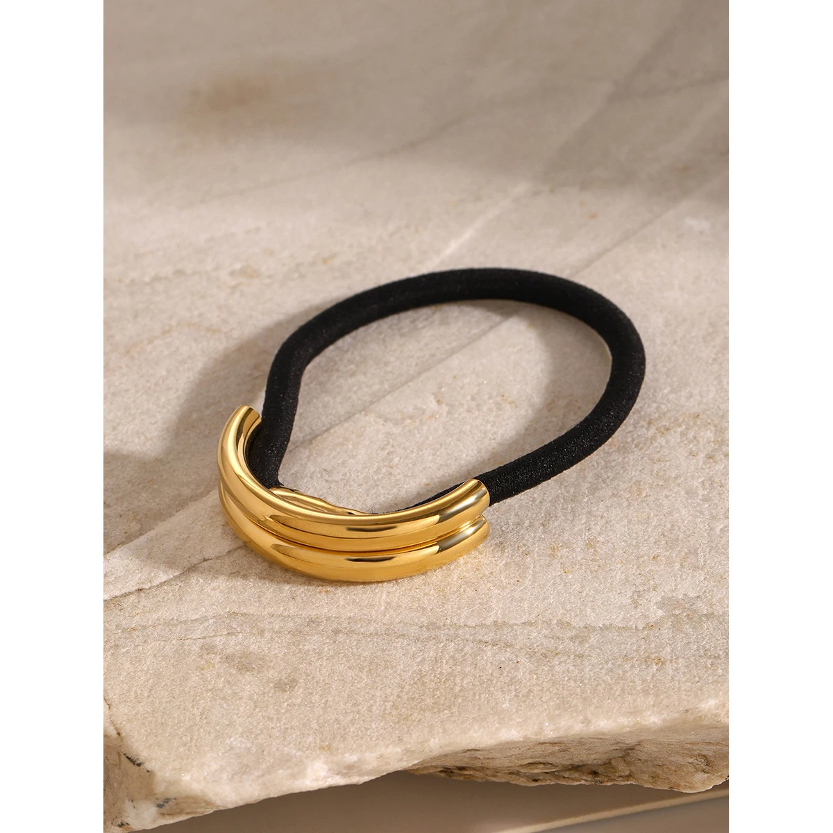Stainless Steel Gold-Accented Hair Band 2 Stainless Steel Gold-Accented Hair Band - Image 2