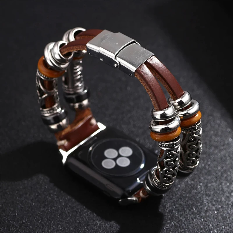Leather Strap for Apple Watch Series 1-10 (38mm-49mm) 4 Leather Strap for Apple Watch Series 1-10 (38mm-49mm) - Image 4