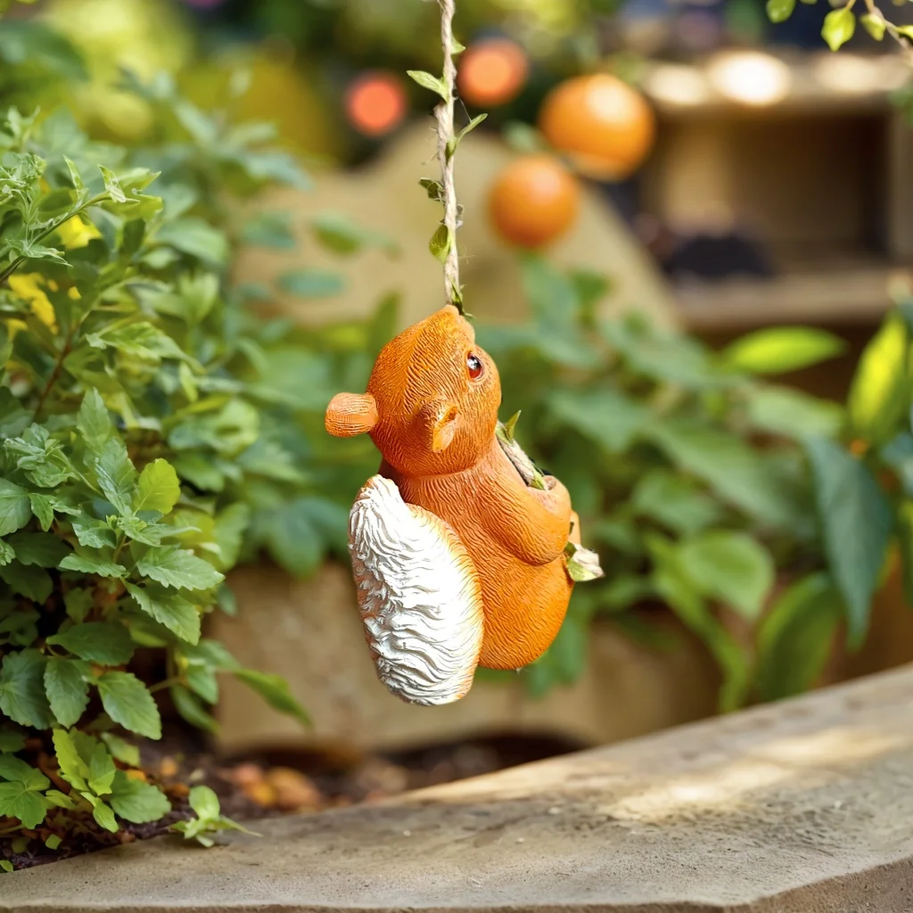 Resin Squirrel Ornament in Natural Tones 3 Resin Squirrel Ornament in Natural Tones - Image 3