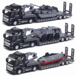 1:50 Scale Military Flatbed Transport Model Set 11 Sc37c48fb5674498baed83fb084c9b395K