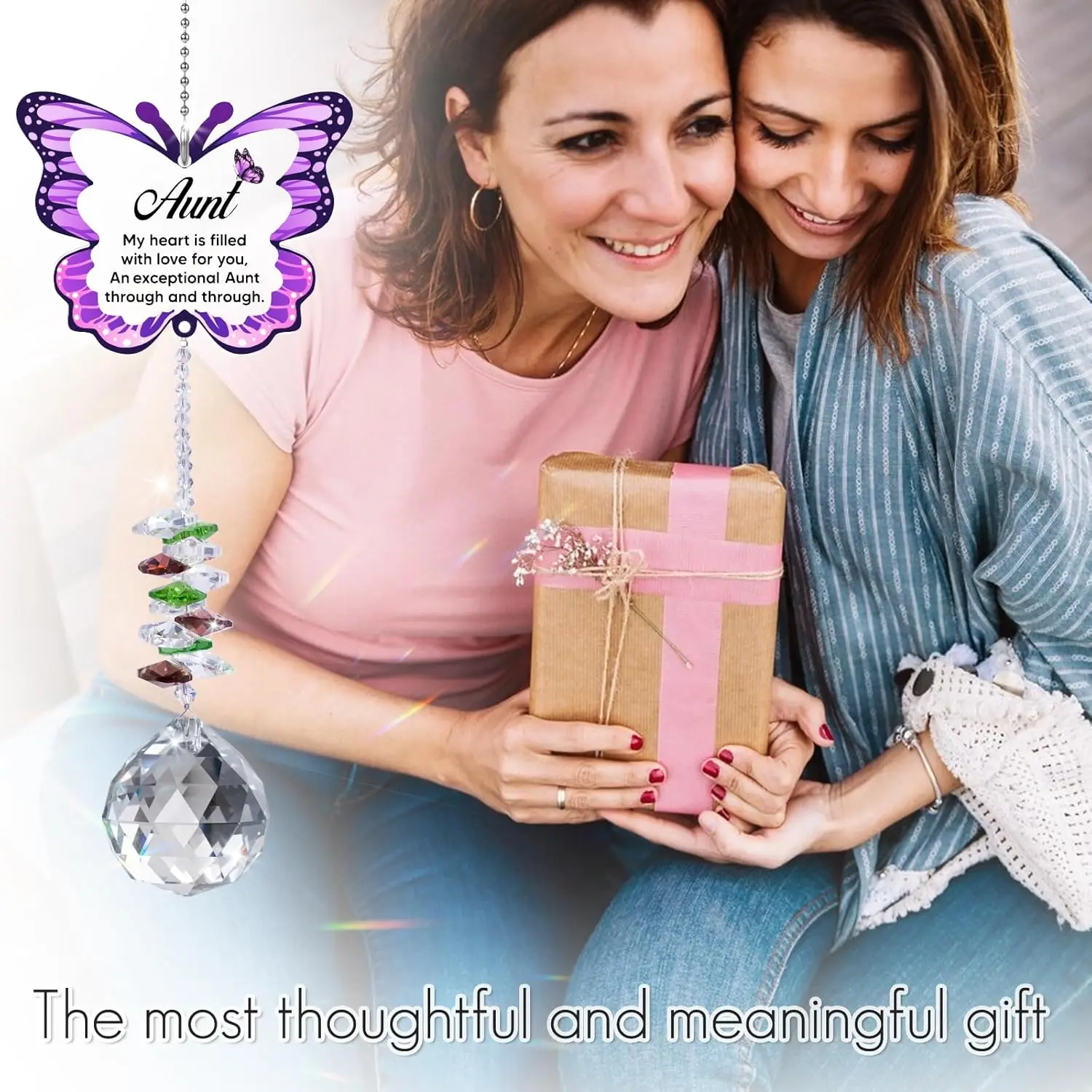 Elegant Purple Butterfly Crystal Suncatcher for Windows 5 Elegant Purple Butterfly Crystal Suncatcher for Windows - Image 5