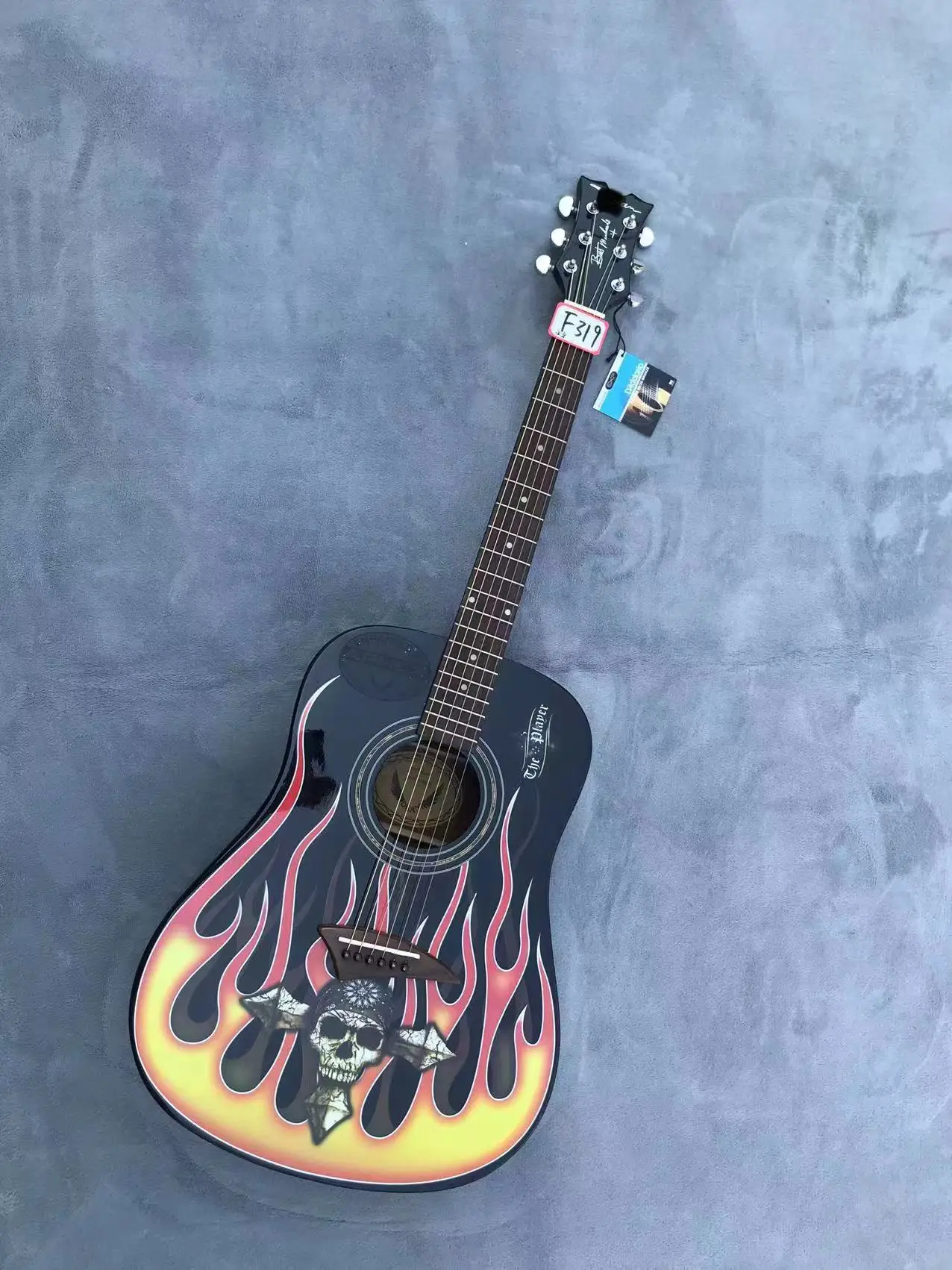 Fiery Skull Acoustic Guitar 41-Inch 2 Fiery Skull Acoustic Guitar 41-Inch - Image 2