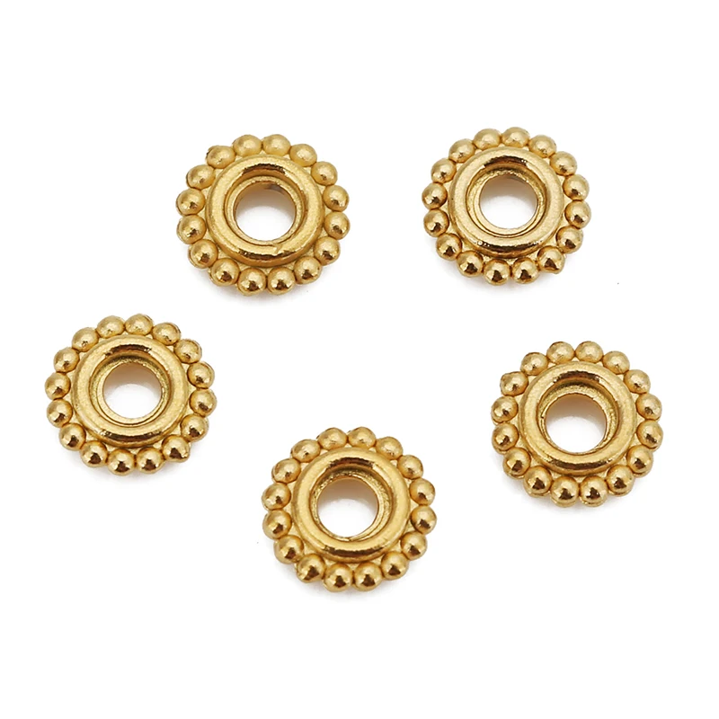 Stainless Steel Daisy Spacer Beads Set 4 Stainless Steel Daisy Spacer Beads Set - Image 4