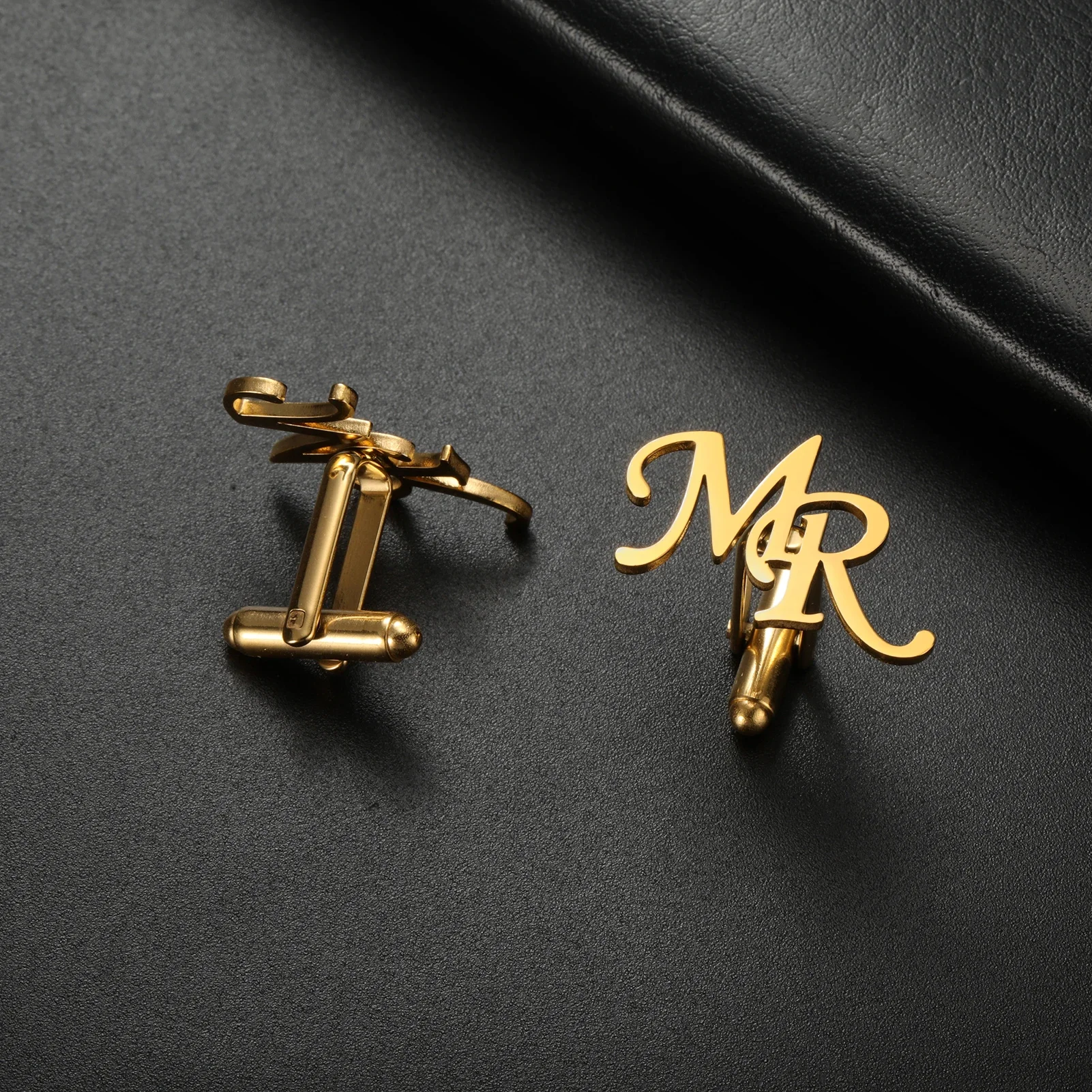 Personalized Men's Cufflinks in Stainless Steel 4 Personalized Men's Cufflinks in Stainless Steel - Image 4