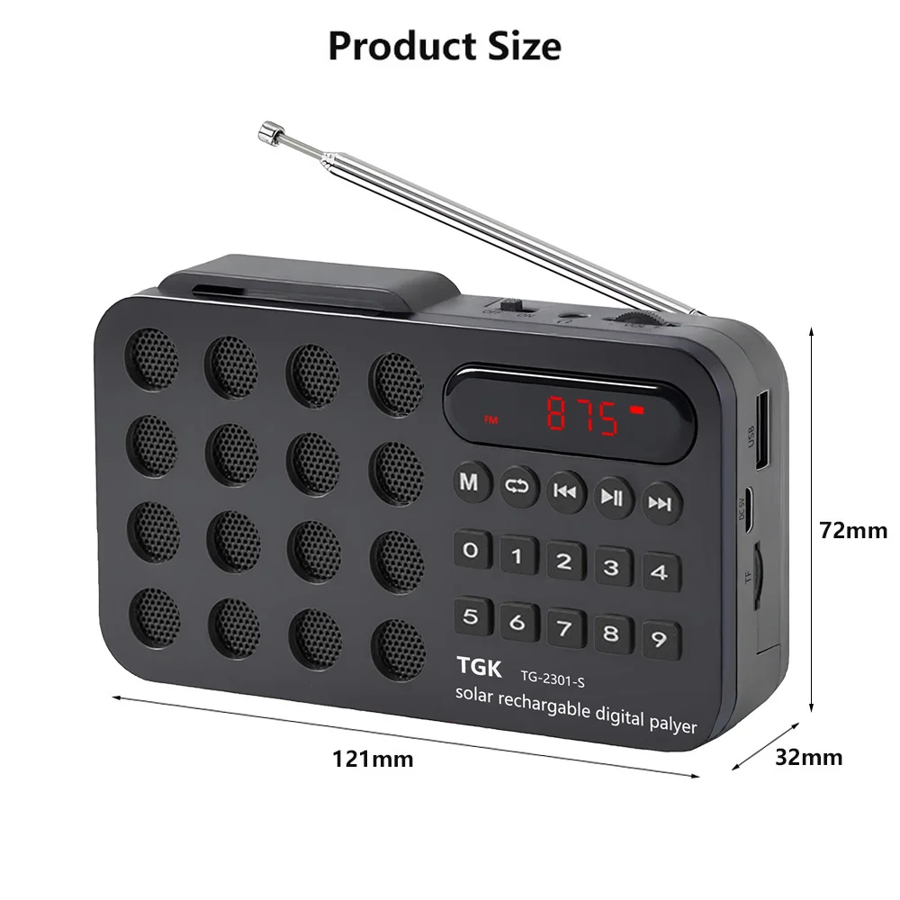 Portable Solar Bluetooth Speaker 3W, 32GB Support 6 Portable Solar Bluetooth Speaker 3W, 32GB Support - Image 6