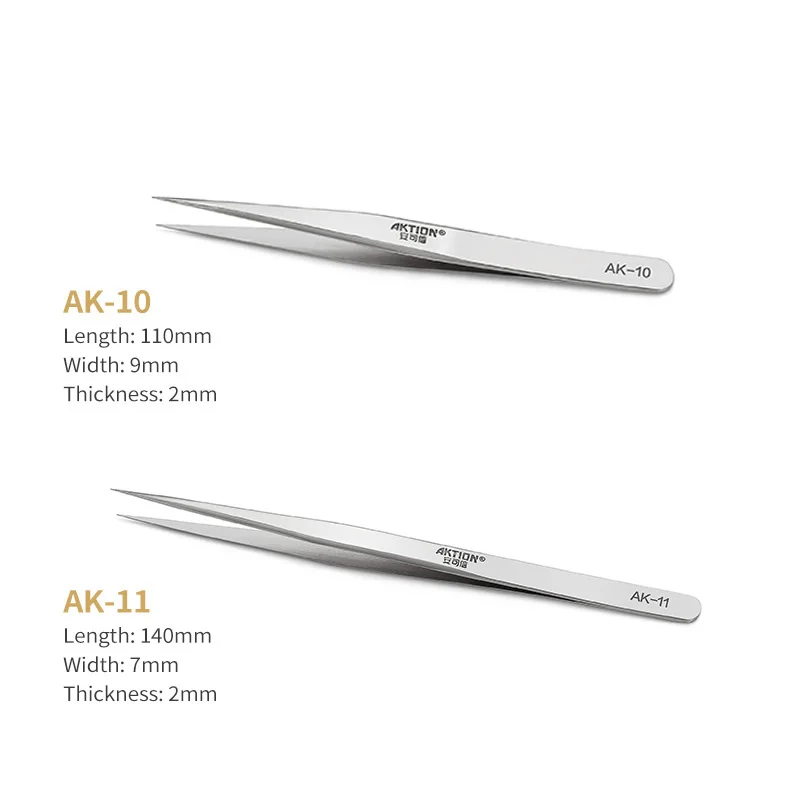 High-Precision Stainless Steel ESD Tweezers AK-10 to AK-17 2 High-Precision Stainless Steel ESD Tweezers AK-10 to AK-17 - Image 2
