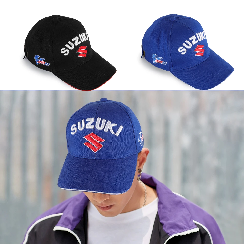 Suzuki Branded Adjustable Baseball Cap in Black/Blue 3 Suzuki Branded Adjustable Baseball Cap in Black/Blue - Image 3
