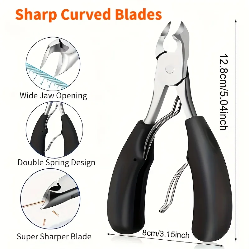Heavy-Duty Stainless Steel Nail Clipper in Black 4 Heavy-Duty Stainless Steel Nail Clipper in Black - Image 4
