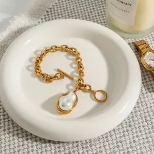 Elegant Stainless Steel Gold Women's Bracelet JDB0111005 15 Sc4deb8be75054f10a75e963aa845372al