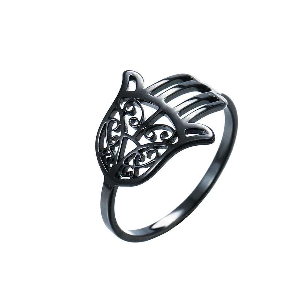 Gold-Color Hamsa Fatima's Hand Ring 8 Gold-Color Hamsa Fatima's Hand Ring - Image 8