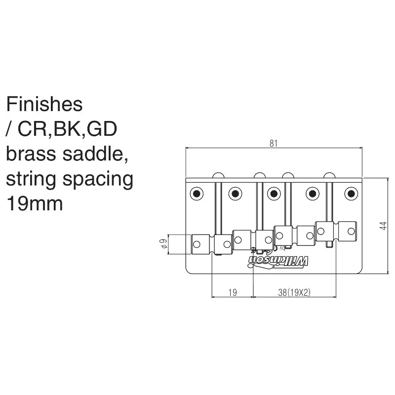 Wilkinson Precision Jazz Bass Bridge with Brass Saddles 6 Wilkinson Precision Jazz Bass Bridge with Brass Saddles - Image 6